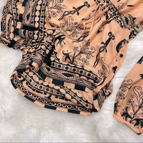 Spell & The Gypsy Collective Romper Tribal Thunderbird Feather Bohemian Size 6 - Picture 12 of 16
